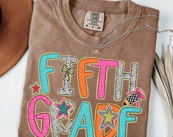 Fifth Grade Teacher Shirt Comfort Colors, 5th Grade Teacher Shirts, Back to School Shirt Teachers, Fifth Grade Crew Tee, Teacher Team Shirts