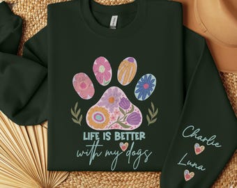 Custom Dog Mom Sweatshirt, Personalized Dog Mom Sweatshirt, Custom Dog Mom Gift, Personalized Dog Mom Shirt, Dog Mom Crewneck, Dog Mom Gifts