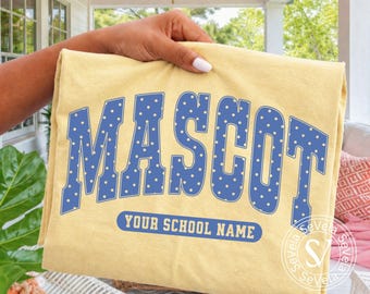 Custom School Mascot Shirt Comfort Colors Team Spirit Tshirt Personalized School Team Name T-Shirt  School Pride Tee School Spirit Shirt