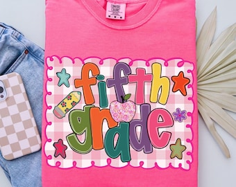Fifth Grade Teacher Shirt Comfort Colors, 5th Grade Teacher Shirts, Back to School Shirt Teachers, Fifth Grade Crew Tee, Teacher Team Shirts