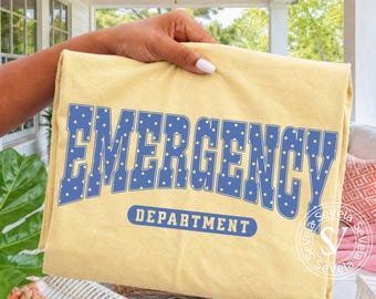 Emergency Department Shirt Comfort Colors Polka Dots ER Nurse Tshirt Emergency Nurse T-Shirt ER Nurse Gift Emergency Room Shirts ER Tech Tee