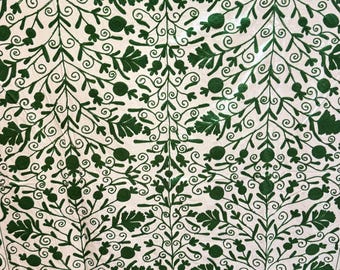 Hand Embroidered Suzani Throw: Indian Floral Tapestry, Uzbek Bedspread