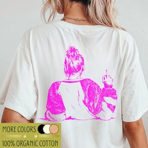 THE FINGER FEMINISM T-Shirt, 100% Organic Cotton, Statement, Mansplaining, neon, Womens Right, Mittelfinger, Fight Funny, Bold, Back Print