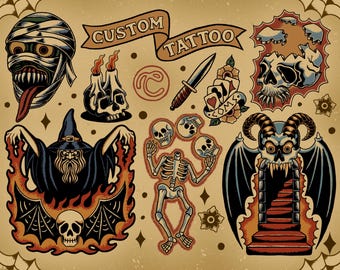 Op maat gemaakt tattoo-ontwerp | Gepersonaliseerde opdracht unieke handgetekende kunst