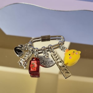 Park Jimin Rucksackanhänger - Karabiner Schlüsselanhänger mit Fünf Kawaii Anhängern, kugelsicherer Jungen Merch, niedlichen koreanischen Modegeschenken für Kpop-Fans