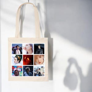 Kpop Library Bag - Borsa in tela con foto di J-Hope, trendy Bangtan Army Fandmade Merch, regali per i fan di Hobi, accessori di moda coreana