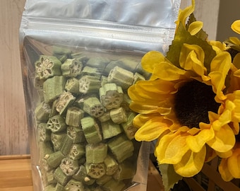 Freeze dried fresh okra