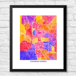 Juanitas Colorado Springs Map Print. Choose your Colors and Size. CO Travel Poster. Wall Art. image 4