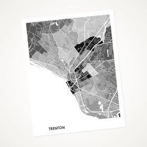 Juanitas Trenton Map Print.  Choose the Colors and Size.  New Jersey Art.  Show your NJ Local Love.