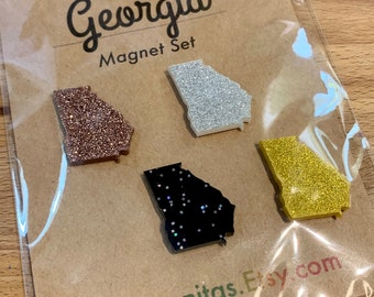 Georgia Map Magnets.  Perfect for your Kitchen, or your Home Office.