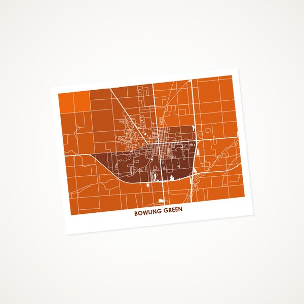 Bowling Green Ohio Map Etsy