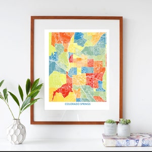 Juanitas Colorado Springs Map Print. Choose your Colors and Size. CO Travel Poster. Wall Art. image 3
