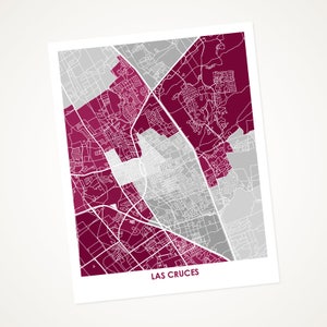 Juanitas Las Cruces Map Print.  Choose the Colors and Size.  New Mexico Art Poster.  NM Gallery Wall.