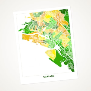 Juanitas Oakland Karte Drucken.  Wählen Sie Ihre Farbe und Größe. Housewarminggeschenk für Ihre Athletik oder Krieger.  California Wandkunst.
