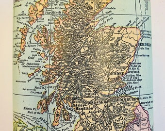 Hip Flask.  Antique Map of Scotland. Grooms and Groomsmen Gifts.