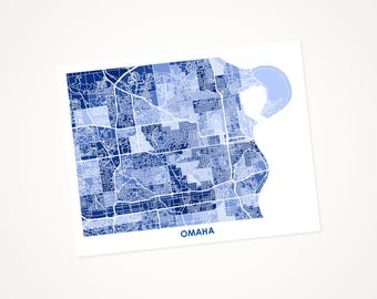 Juanitas Omaha NE Map Print.  Choose the Colors and Size.  Nebraska Gift.