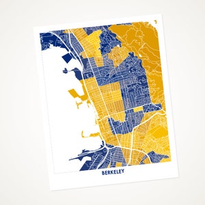 Juanitas Berkeley Map Print. Choose Your Colors. University of California Golden Bears Graduation Gift.  UC Art.