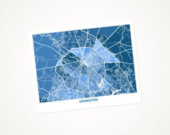 Juanitas Lexington Map Print.  Choose your colors and size.  University of Kentucky Wall Art.  Wildcat Gift.