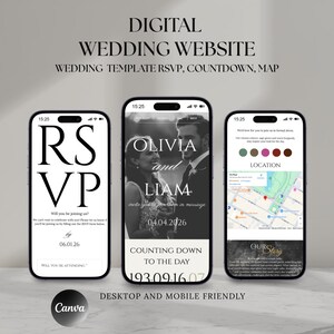 Canva Wedding Website Template: RSVP, Countdown, Map (Digital Download)