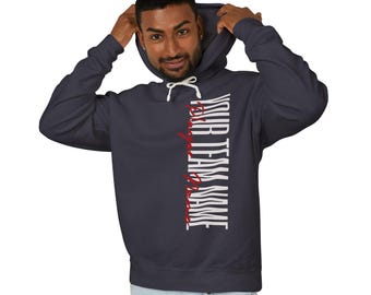 Custom team name hoodie with jersey number sweatshirt custom name team gift for sports lover hooded sweater for team sports uniform gifts