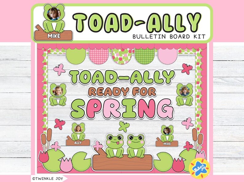 Toad-ally Ready for Spring Bulletin Board Kit & Name Tags (digital ...