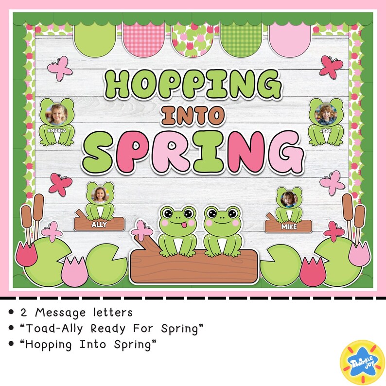 Toad-ally Ready for Spring Bulletin Board Kit & Name Tags (digital ...