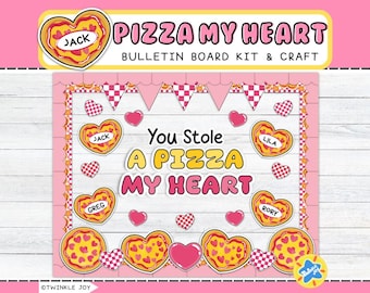Valentinstag-Pinnwand-Dekoration Pizza-Thema – Mit 72 Ausschnitten & Bordüren, Für Zuhause & Schule