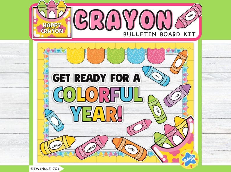 Crayon Bulletin Board Kit: Back to School Classroom Decor - Etsy