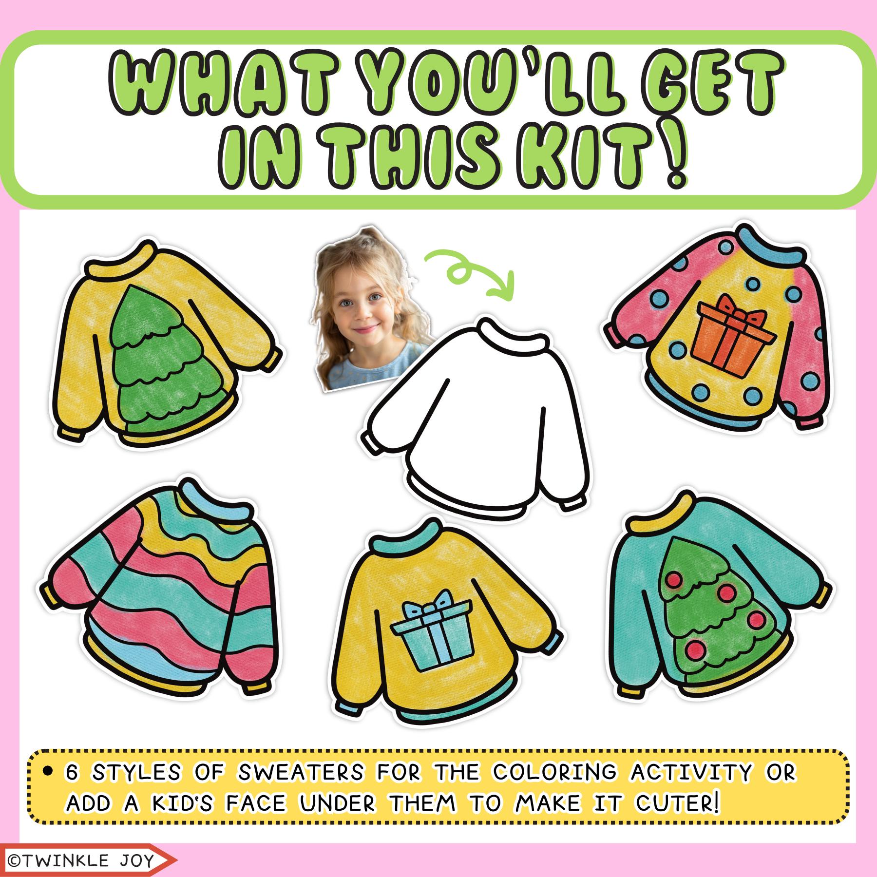 Sweater Weather, December, Bulletin Board Kit & Coloring Pages ...