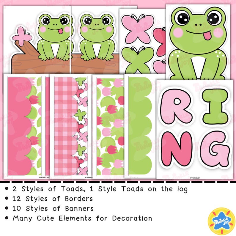Toad-ally Ready for Spring Bulletin Board Kit & Name Tags (digital ...