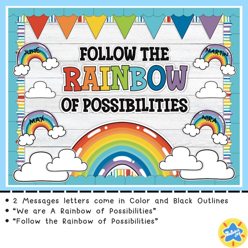 Rainbow Classroom Bulletin Board Kit: Back to School Decor - Etsy