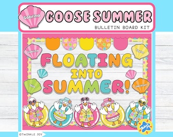 Goose Floating into Summer Bulletin Board Kit & Name Tags (Digital Download)