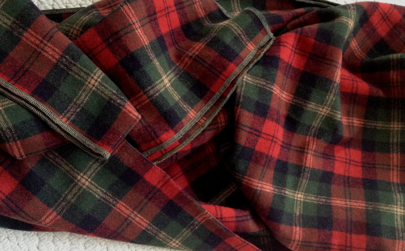 Vintage Red and Green Plaid Throw Blanket Etsy