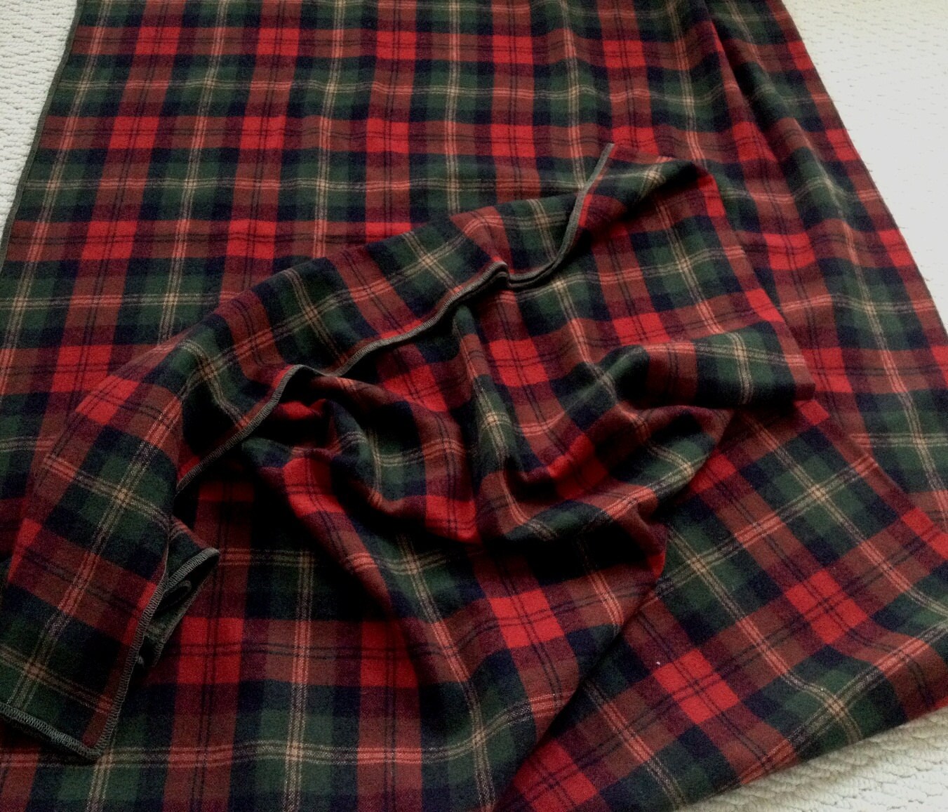 Vintage Red and Green Plaid Throw Blanket Etsy