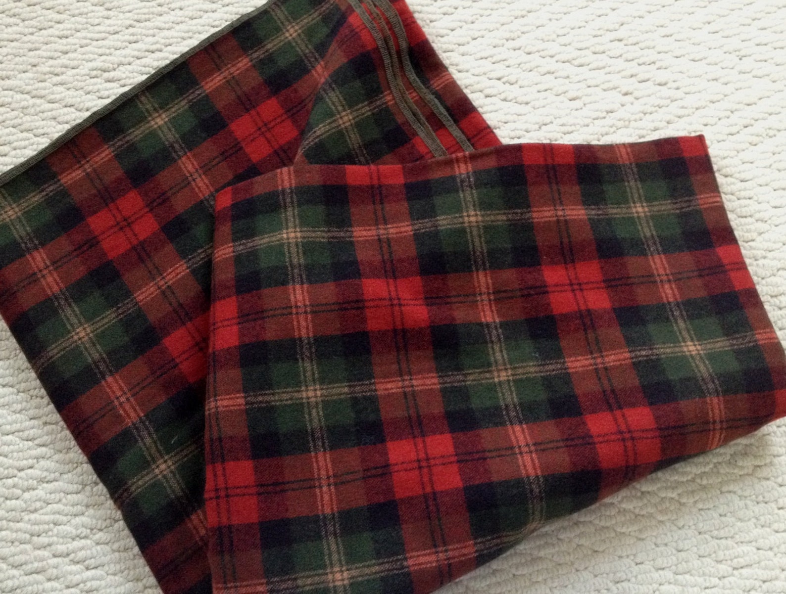 Vintage Red and Green Plaid Throw Blanket Etsy