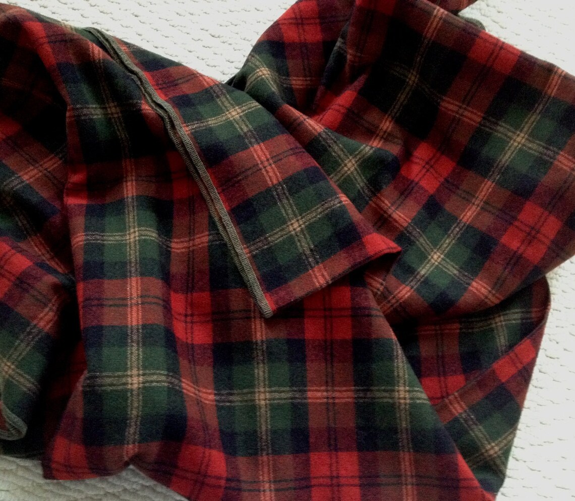 Vintage Red and Green Plaid Throw Blanket | Etsy