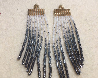 Boucles d’oreilles Fringe argent et or