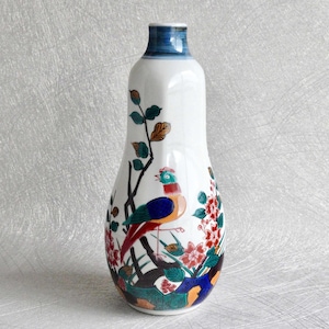 Kutani Ware Fasan & Blumenvogel Vintage Vase | Japanisches Kunst-Ikebana
