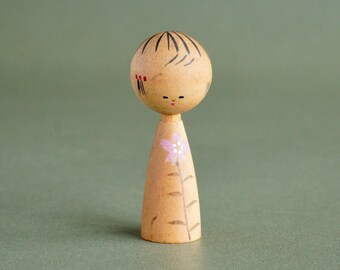 Japanese Kokeshi Dolls Mini Kokeshi Flower Patterns Original - Main Image
