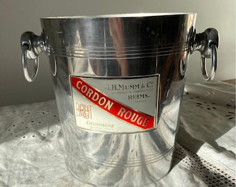 Vintage Mumm Champagne Ice Bucket | Drinks Cabinet Wine Cooler | Anniversary Gifts | French Barware| Mr and Mrs Gifts