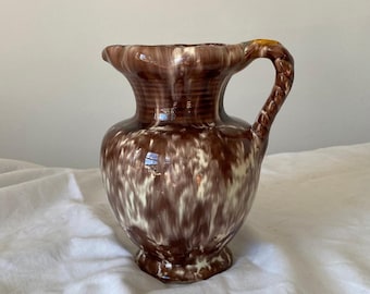 West German Drip Glaze Ceramic Vase |  Ceramic Water Jug | Vintage Flower Vase