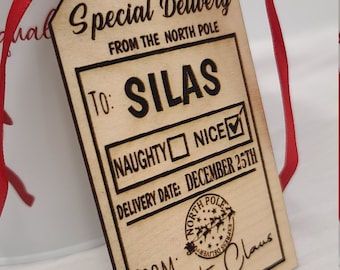 Naughty or Nice Personalized Santa Tag