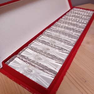 VAL ST-LAMBERT - 12 Val Saint-Lambert crystal knife rests in their original box - Circa 1955 - Belgium