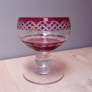 VAL ST-LAMBERT - Cuenco de cristal de doble vidriado Val Saint-Lambert - Rubí - Circa 1910 - Bélgica
