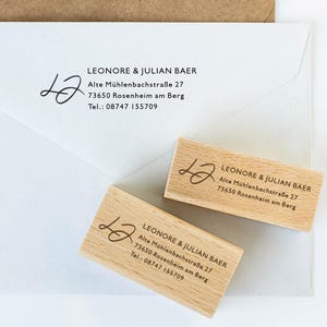 Adressstempel 12, Textstempel mit Adresse,  Stempel mit Namen und Adresse, personalisiert, Geschenk, Stempel Name, Namensstempel HS001