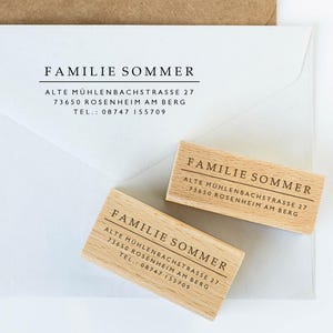Sello de dirección 9, sello de texto con dirección, sello con nombre y dirección, personalizado, regalo, sello con nombre, sello con nombre HS001