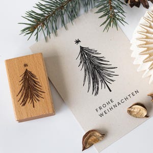 Stempel Tannenbaum groß Weihnachtsbaum Weihnachten Christbaum Weihnachtsmotiv Geschenkanhänger Basteln DIY Geschenk Geschenkpapier HS139