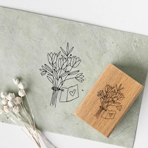 Stempel Blumen Blumenstrauß 3 Zweige, Motivstempel, Stempel Frühling, Natur, Stempel Kranz Scrapbooking Stempel Journal Karte Stempel HS099