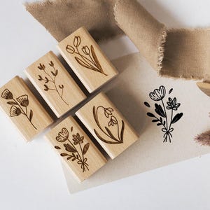 Stempelset Blumen 1 Zweige, Motivstempel, Stempel Frühling, Natur, Stempel Kränze Scrapbooking Stempel, Bullet Journal Stempel HS089