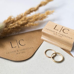 Hochzeit Stempel | Textstempel mit Namen |Stempel mit Monogramm | personalisiert | Einladung | Verlobung | Brautpaar Stempel HS003